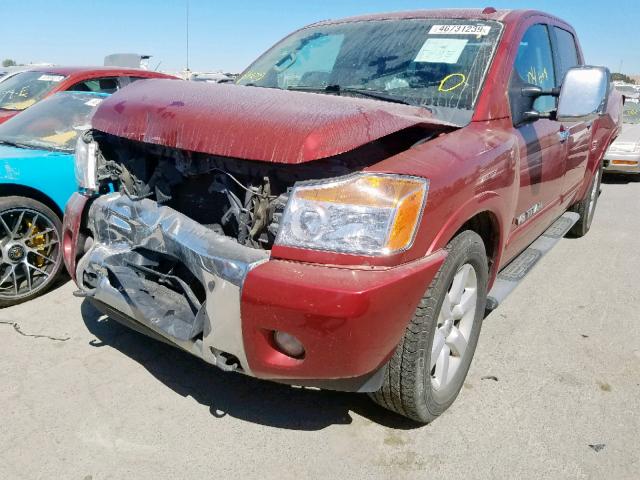 1N6AA0ED6EN505853 - 2014 NISSAN TITAN S RED photo 2