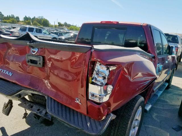 1N6AA0ED6EN505853 - 2014 NISSAN TITAN S RED photo 4