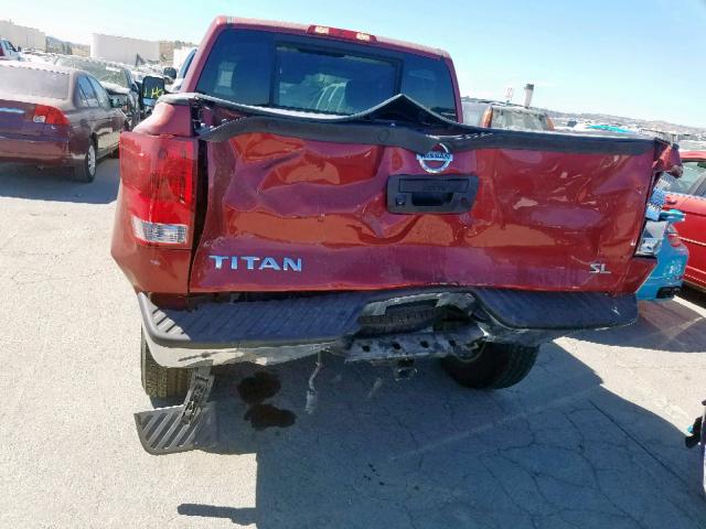 1N6AA0ED6EN505853 - 2014 NISSAN TITAN S RED photo 9