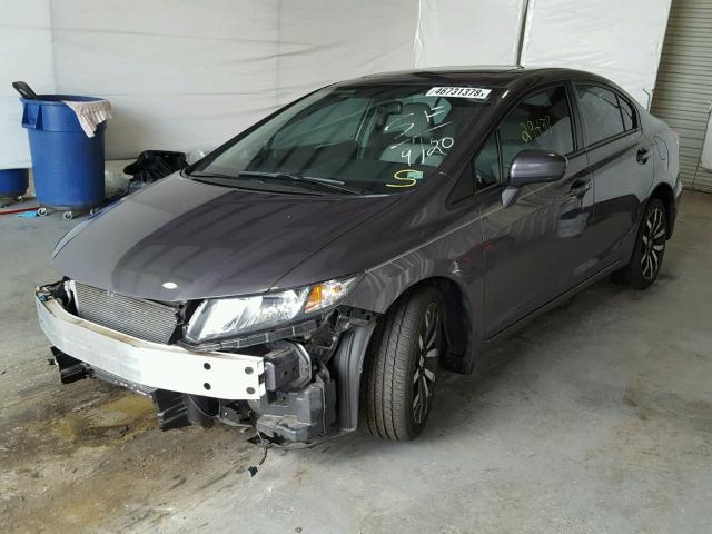 19XFB2F9XFE103867 - 2015 HONDA CIVIC EXL GRAY photo 2