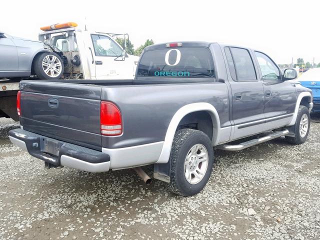 1D7HG48Z23S140834 - 2003 DODGE DAKOTA QUA CHARCOAL photo 4