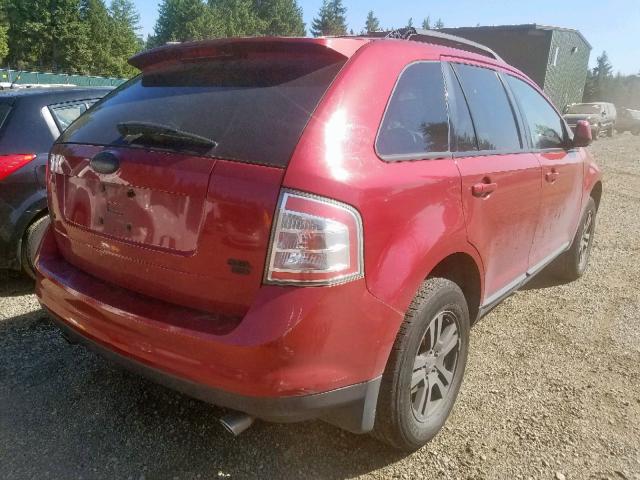 2FMDK48C37BA75507 - 2007 FORD EDGE SEL RED photo 4