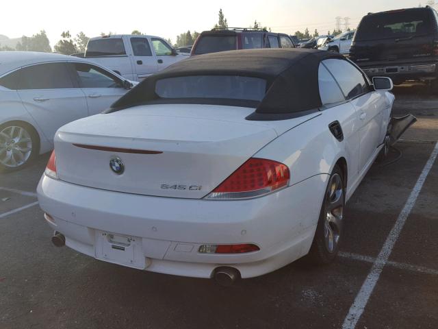 WBAEK73475B323834 - 2005 BMW 645 CI AUT WHITE photo 4