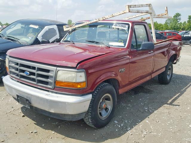 1FTEF15Y0PLB13643 - 1993 FORD F150 RED photo 2
