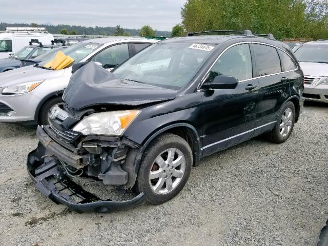 JHLRE48737C074607 - 2007 HONDA CR-V EXL BLACK photo 2