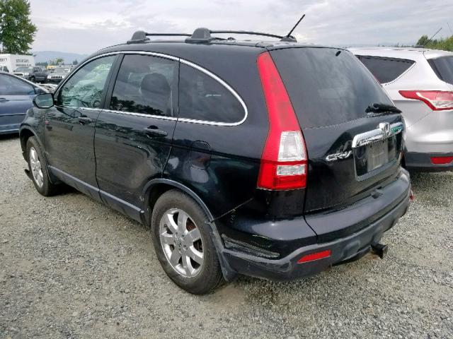 JHLRE48737C074607 - 2007 HONDA CR-V EXL BLACK photo 3