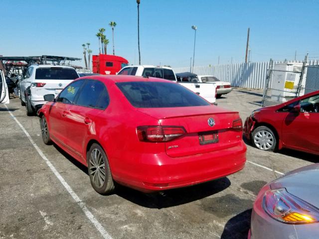 3VWD17AJ7GM337297 - 2016 VOLKSWAGEN JETTA SPOR RED photo 3