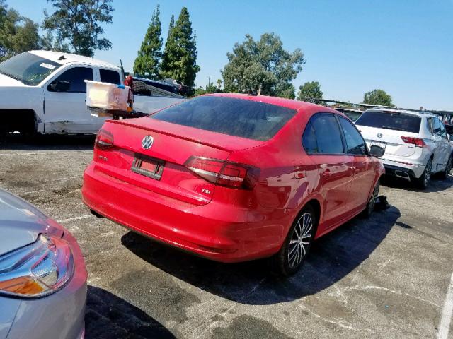 3VWD17AJ7GM337297 - 2016 VOLKSWAGEN JETTA SPOR RED photo 4