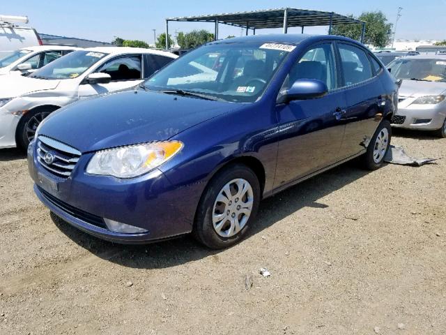 KMHDU4AD2AU194664 - 2010 HYUNDAI ELANTRA BL BLUE photo 2