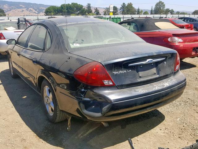 1FAFP52U51A111034 - 2001 FORD TAURUS LX BLACK photo 3