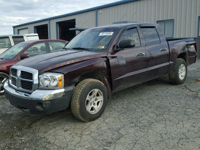 1D7HW48K75S236614 - 2005 DODGE DAKOTA QUA BURGUNDY photo 2