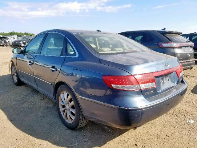 KMHFC46F58A321621 - 2008 HYUNDAI AZERA SE BLUE photo 3