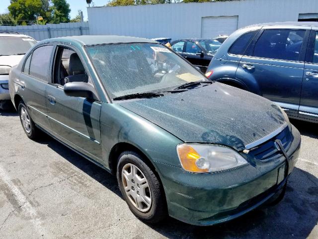 2HGES16541H504106 - 2001 HONDA CIVIC LX GREEN photo 1