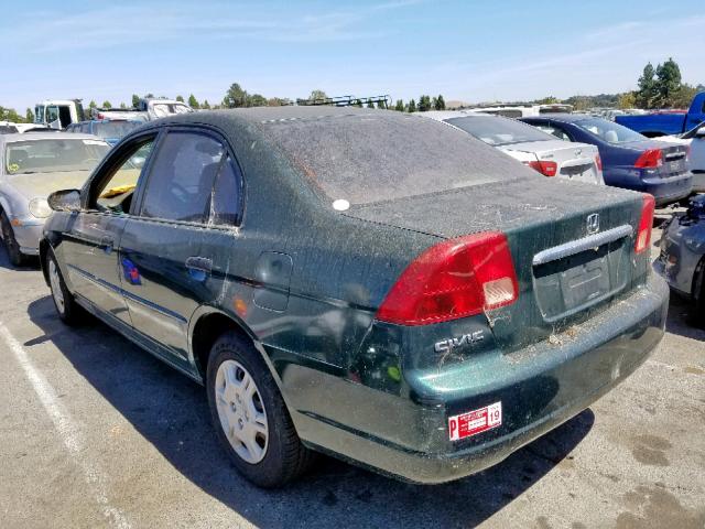 2HGES16541H504106 - 2001 HONDA CIVIC LX GREEN photo 3