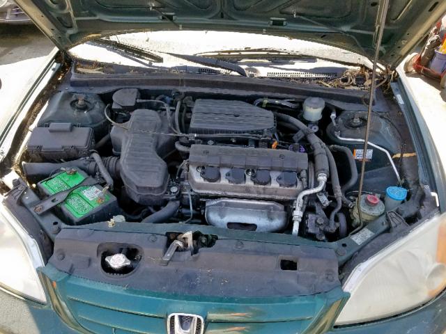 2HGES16541H504106 - 2001 HONDA CIVIC LX GREEN photo 7