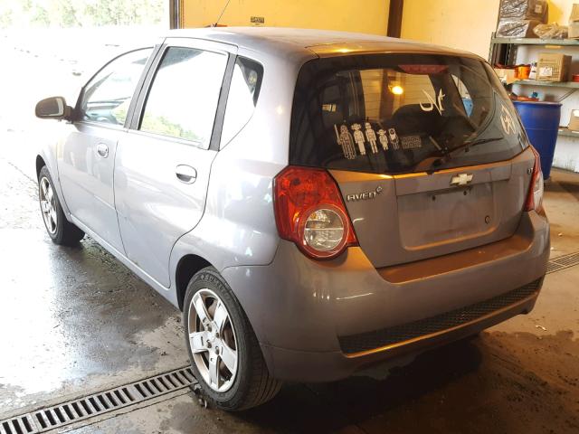 KL1TG66E49B359620 - 2009 CHEVROLET AVEO LT GRAY photo 3