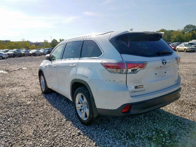 5TDDCRFH6FS012766 - 2015 TOYOTA HIGHLANDER WHITE photo 3