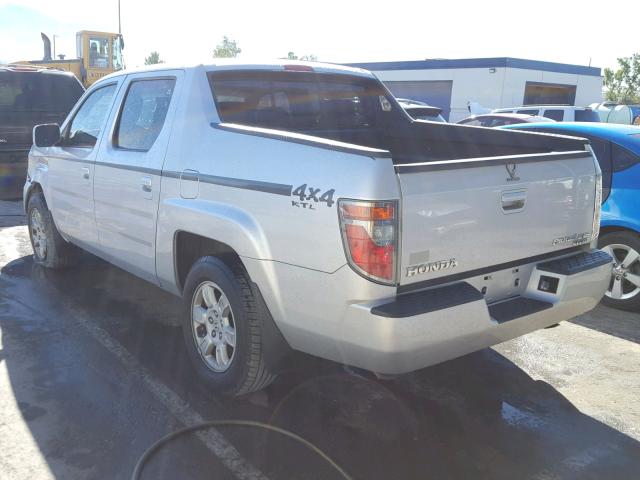 2HJYK16527H515945 - 2007 HONDA RIDGELINE SILVER photo 3