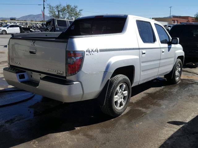 2HJYK16527H515945 - 2007 HONDA RIDGELINE SILVER photo 4