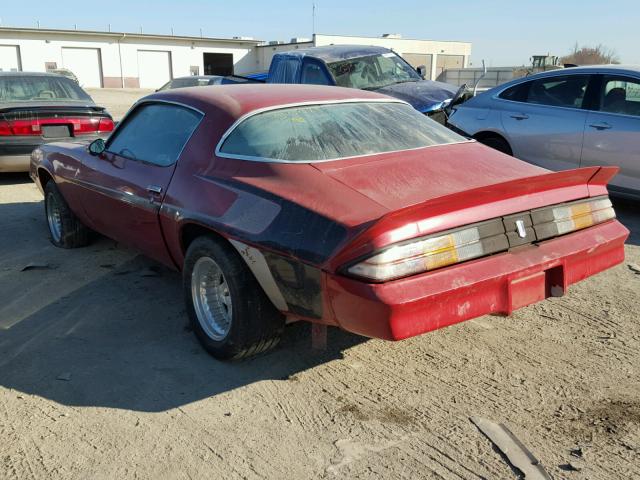 1Q87L9N550790 - 1979 CHEVROLET CAMARO RS RED photo 3