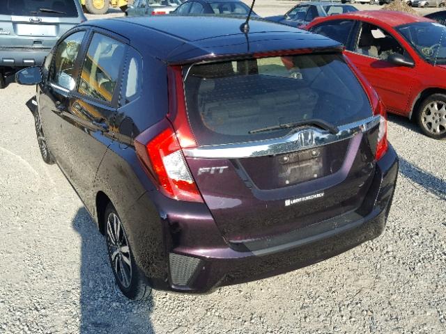 JHMGK5H71HS023857 - 2017 HONDA FIT EX PURPLE photo 3