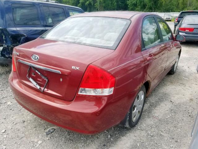 KNAFE122275455202 - 2007 KIA SPECTRA EX RED photo 4