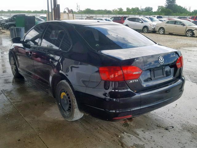 3VW2K7AJ9CM336781 - 2012 VOLKSWAGEN JETTA BASE BLACK photo 3