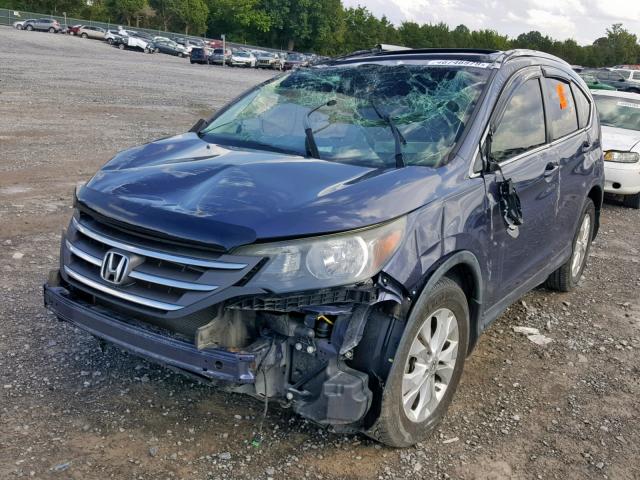 JHLRM4H78CC004324 - 2012 HONDA CR-V EXL BLUE photo 2