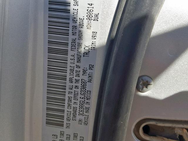 3C63RRGL6JG330687 - 2018 RAM 3500 ST SILVER photo 10