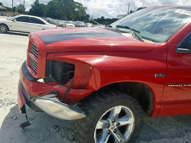 1D7HU18206S617307 - 2006 DODGE RAM 1500 S RED photo 9