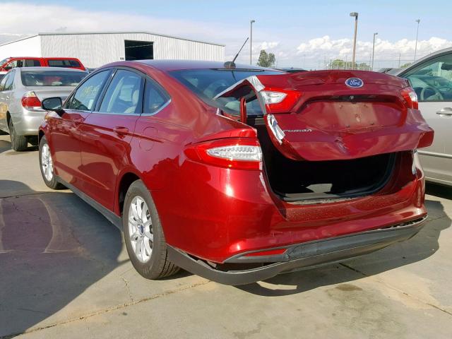 3FA6P0G75FR226901 - 2015 FORD FUSION S RED photo 3