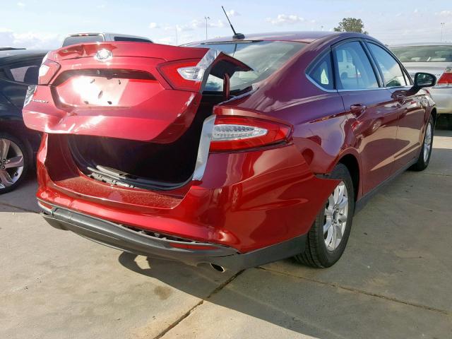 3FA6P0G75FR226901 - 2015 FORD FUSION S RED photo 4