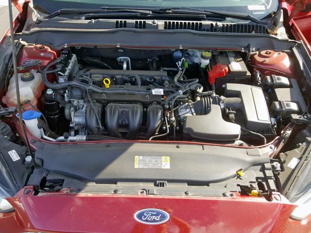 3FA6P0G75FR226901 - 2015 FORD FUSION S RED photo 7