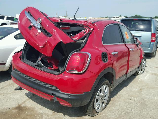 ZFBCFXDT2GP387678 - 2016 FIAT 500X LOUNG RED photo 4