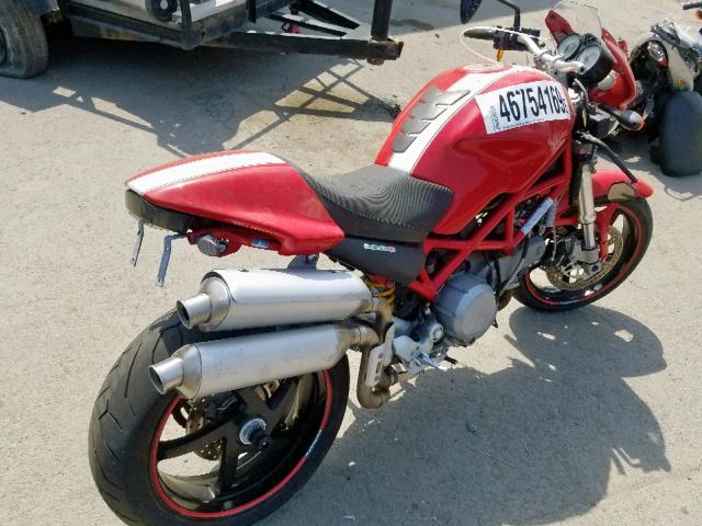 ZDM1RAAN47B102494 - 2007 DUCATI MONSTER S2 RED photo 4