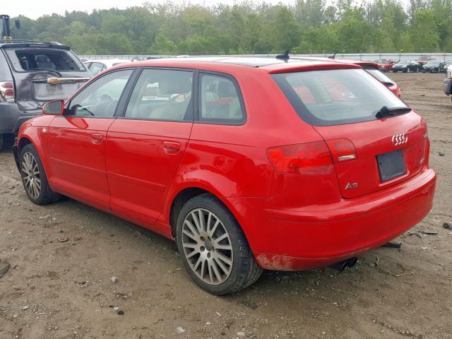 WAUNF78P18A054117 - 2008 AUDI A3 2.0 PRE RED photo 3