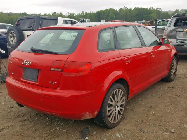 WAUNF78P18A054117 - 2008 AUDI A3 2.0 PRE RED photo 4