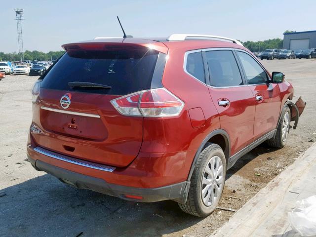 KNMAT2MT5GP637821 - 2016 NISSAN ROGUE S RED photo 4