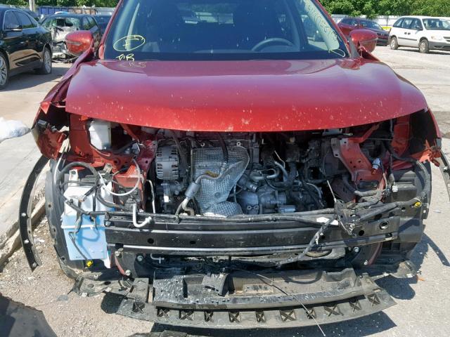 KNMAT2MT5GP637821 - 2016 NISSAN ROGUE S RED photo 9