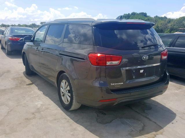 KNDMB5C19G6129116 - 2016 KIA SEDONA LX GRAY photo 3