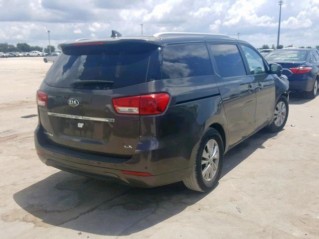 KNDMB5C19G6129116 - 2016 KIA SEDONA LX GRAY photo 4