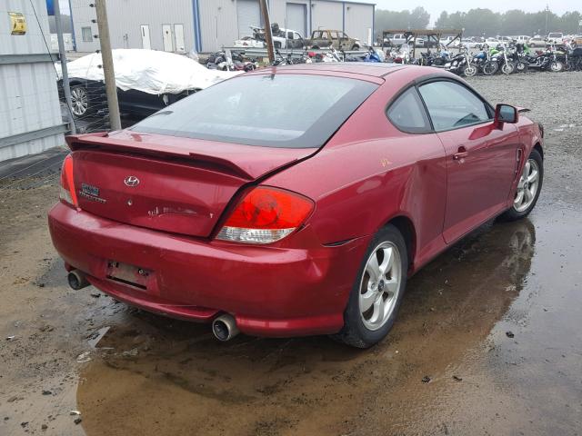 KMHHM65D75U160698 - 2005 HYUNDAI TIBURON RED photo 4