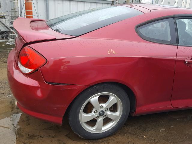 KMHHM65D75U160698 - 2005 HYUNDAI TIBURON RED photo 9