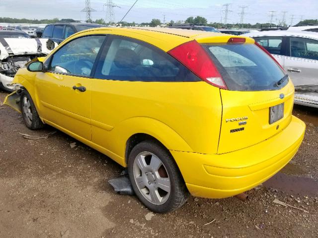1FAFP31N97W119390 - 2007 FORD FOCUS ZX3 YELLOW photo 3