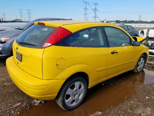 1FAFP31N97W119390 - 2007 FORD FOCUS ZX3 YELLOW photo 4