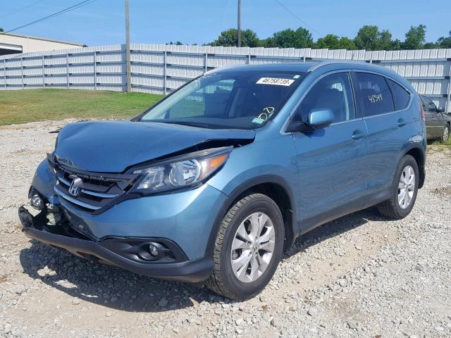 2HKRM3H79EH561385 - 2014 HONDA CR-V EXL BLUE photo 2