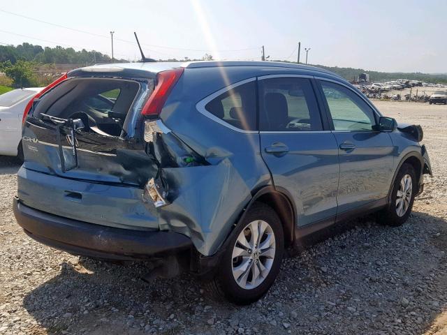 2HKRM3H79EH561385 - 2014 HONDA CR-V EXL BLUE photo 4