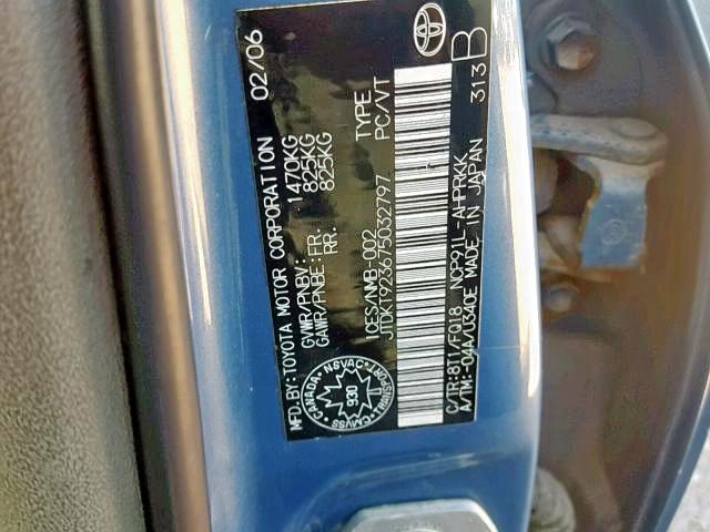 JTDKT923675032797 - 2007 TOYOTA YARIS BLUE photo 9