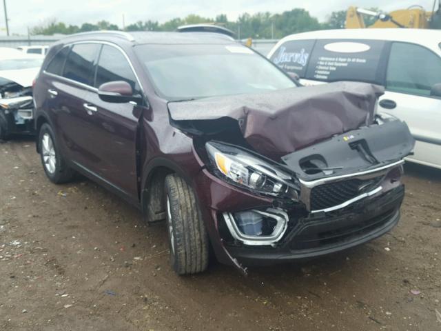 5XYPG4A3XGG128020 - 2016 KIA SORENTO LX BURGUNDY photo 1