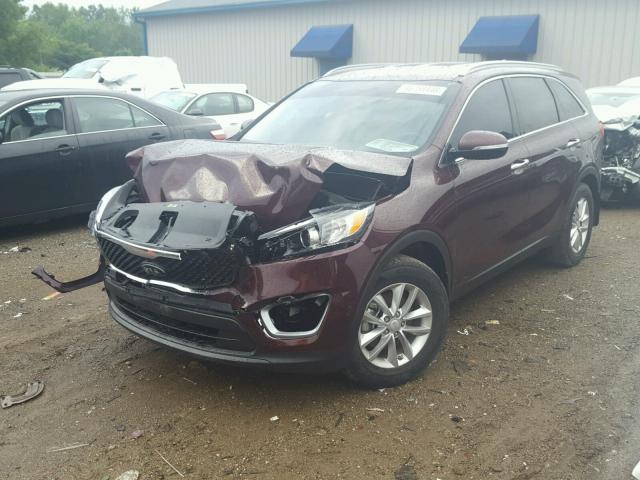 5XYPG4A3XGG128020 - 2016 KIA SORENTO LX BURGUNDY photo 2